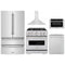 ZLINE 5-Piece Appliance Package - 30-Inch Gas Range, Hood, Refrigerator, Dishwasher, and Microwave Drawer in Stainless Steel