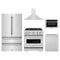 ZLINE 5-Piece Appliance Package - 30-Inch Gas Range, Hood, Refrigerator, Dishwasher, and Microwave Drawer in Stainless Steel