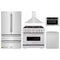 ZLINE 5-Piece Appliance Package - 36-Inch Gas Range, Hood, Refrigerator, Dishwasher, and Microwave Drawer in Stainless Steel