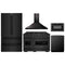 ZLINE 5-Piece Appliance Package - 48-Inch Gas Range, Hood, Refrigerator, Dishwasher, and Microwave Drawer in Black Stainless Steel