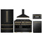 ZLINE 5-Piece Appliance Package - 48-Inch Autograph Edition Gas Range, Wall Mount Range Hood, 36-Inch French Door Refrigerator, Dishwasher, and 30-Inch Microwave Drawer in Black Stainless Steel with Champagne Bronze Accents