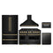 ZLINE 5-Piece Appliance Package - 48-Inch Gas Range, Hood, Refrigerator, Dishwasher, and Microwave Drawer in Black Stainless Steel with Champagne Bronze Accents