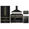 ZLINE 5-Piece Appliance Package - 48-Inch Gas Range, Hood, Refrigerator, Dishwasher, and Microwave Drawer in Black Stainless Steel with Gold Accents