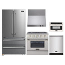 Kucht 5-Piece Appliance Package - 30-Inch Dual Fuel Range in Natural Gas, 36-Inch Refrigerator, Dishwasher, Wall Mount Range Hood & Microwave Drawer in Stainless Steel