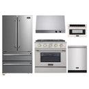 Kucht 5-Piece Appliance Package - 30-Inch Dual Fuel Range in Propane Gas, 36-Inch Refrigerator, Dishwasher, Under Cabinet Range Hood & Microwave Drawer in Stainless Steel