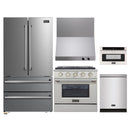 Kucht 5-Piece Appliance Package - 30-Inch Natural Gas Range with 4.2 Cu. Ft. Oven, 36-Inch Refrigerator, Dishwasher, Wall Mount Range Hood & Microwave Drawer in Stainless Steel