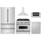ZLINE 5-Piece Appliance Package - 36-Inch Legacy Dual Fuel Range, Wall Mount Range Hood, 36-Inch French Door Refrigerator, Dishwasher, and 30-Inch Microwave Drawer in Stainless Steel