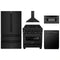 ZLINE 5-Piece Appliance Package - 30-Inch Legacy Dual Fuel Range, Wall Mount Range Hood, 36-Inch French Door Refrigerator, Dishwasher, and 30-Inch Microwave Drawer in Black Stainless Steel
