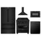 ZLINE 5-Piece Appliance Package - 30-Inch Legacy Dual Fuel Range, Wall Mount Range Hood, 36-Inch French Door Refrigerator, Dishwasher, and 30-Inch Microwave Drawer in Black Stainless Steel