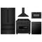 ZLINE 5-Piece Appliance Package - 36-Inch Legacy Dual Fuel Range, Wall Mount Range Hood, 36-Inch French Door Refrigerator, Dishwasher, and 30-Inch Microwave Drawer in Black Stainless Steel