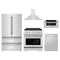 ZLINE 5-Piece Appliance Package - 30-Inch Paramount Dual Fuel Range, Wall Mount Range Hood, 36-Inch French Door Refrigerator, Dishwasher, and 30-Inch Microwave Drawer in Stainless Steel