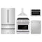 ZLINE 5-Piece Appliance Package - 30-Inch Paramount Dual Fuel Range, Wall Mount Range Hood, 36-Inch French Door Refrigerator, Dishwasher, and 30-Inch Microwave Drawer in Stainless Steel