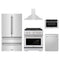 ZLINE 5-Piece Appliance Package - 30-Inch Paramount Dual Fuel Range, Wall Mount Range Hood, 36-Inch French Door Refrigerator, Dishwasher, and 24-Inch Microwave Drawer in Stainless Steel