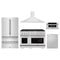 ZLINE 5-Piece Appliance Package - 48-Inch Paramount Dual Fuel Range, Wall Mount Range Hood, 36-Inch French Door Refrigerator, Dishwasher, and 30-Inch Microwave Drawer in Stainless Steel