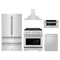ZLINE 5-Piece Appliance Package - 30-Inch Paramount Gas Range, Wall Mount Range Hood, 36-Inch French Door Refrigerator, Dishwasher, and 30-Inch Microwave Drawer in Stainless Steel