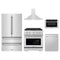 ZLINE 5-Piece Appliance Package - 30-Inch Paramount Gas Range, Wall Mount Range Hood, 36-Inch French Door Refrigerator, Dishwasher, and 24-Inch Microwave Drawer in Stainless Steel