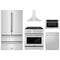 ZLINE 5-Piece Appliance Package - 30-Inch Paramount Gas Range, Wall Mount Range Hood, 36-Inch French Door Refrigerator, Dishwasher, and 30-Inch Microwave Drawer in Stainless Steel