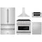 ZLINE 5-Piece Appliance Package - 36-Inch Paramount Gas Range, Wall Mount Range Hood, 36-Inch French Door Refrigerator, Dishwasher, and 30-Inch Microwave Drawer in Stainless Steel