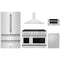 ZLINE 5-Piece Appliance Package - 48-Inch Paramount Gas Range, Wall Mount Range Hood, 36-Inch French Door Refrigerator, Dishwasher, and 30-Inch Microwave Drawer in Stainless Steel