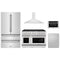 ZLINE 5-Piece Appliance Package - 48-Inch Paramount Gas Range, Wall Mount Range Hood, 36-Inch French Door Refrigerator, Dishwasher, and 30-Inch Microwave Drawer in Stainless Steel