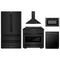 ZLINE 5-Piece Appliance Package - 36-Inch Paramount Gas Range, Wall Mount Range Hood, 36-Inch French Door Refrigerator, Dishwasher, and 30-Inch Microwave Drawer in Black Stainless Steel
