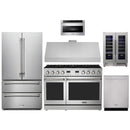 Thor Kitchen A-Series 6-Piece Appliance Package - 48-Inch Gas Range, Under Cabinet Range Hood, Refrigerator, Dishwasher, Microwave, and Wine Cooler in Stainless Steel