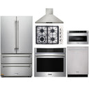 Thor Kitchen 6-Piece Pro Appliance Package - 30-Inch Gas Cooktop, Electric Wall Oven, Wall Mount Hood, Refrigerator, Dishwasher, & Microwave Drawer in Stainless Steel