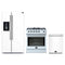 Forno 3-Piece Appliance Package - 30-Inch Gas Range, Refrigerator with Water Dispenser, and Dishwasher in White with Stainless Steel Trim
