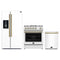 Forno 3-Piece Appliance Package - 30-Inch Espresso Gas Range, Refrigerator with Water Dispenser, and Dishwasher in White with Antique Brass Trim