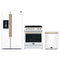 Forno Espresso 3-Piece Appliance Package - 30-Inch Electric Range, Refrigerator with Water Dispenser and Dishwasher in White with Antique Brass Trim