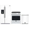 Forno Espresso 3-Piece Appliance Package - 30-Inch Electric Range, Refrigerator with Water Dispenser and Dishwasher in White with Stainless Steel Trim
