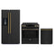 Forno Espresso 3-Piece Appliance Package - 30-Inch Induction Range, Refrigerator with Water Dispenser and Dishwasher in Black with Antique Brass Trim