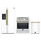 Forno 3-Piece Appliance Package - 30-Inch Induction Range, Refrigerator with Water Dispenser, and Dishwasher in White with Antique Brass Trim
