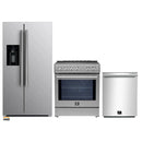 Forno 3-Piece Appliance Package - 30-Inch Induction Range, Refrigerator with Water Dispenser, and Dishwasher in Stainless Steel