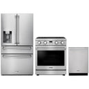 Thor Kitchen A-Series 3-Piece Appliance Package - 30-Inch Propane Gas Range, Refrigerator with Water Dispenser, and Dishwasher in Stainless Steel