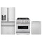 ZLINE 3-Piece Appliance Package - 30-Inch Dual Fuel Range, Refrigerator with Water Dispenser, and Dishwasher in Stainless Steel