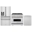 ZLINE 3-Piece Appliance Package - 36-Inch Dual Fuel Range, Refrigerator with Water Dispenser, and Dishwasher in Stainless Steel