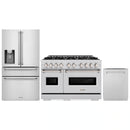 ZLINE 3-Piece Appliance Package - 48-Inch Dual Fuel Range, Refrigerator with Water Dispenser, and Dishwasher in Stainless Steel