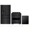 ZLINE 3-Piece Appliance Package - 30-Inch Dual Fuel Range, Refrigerator with Water Dispenser, and Dishwasher in Black Stainless Steel