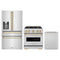 ZLINE 3-Piece Appliance Package - 30-Inch Dual Fuel Range, Refrigerator with Water Dispenser, and Dishwasher in Stainless Steel with Gold Accents