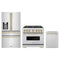 ZLINE 3-Piece Appliance Package - 36-Inch Dual Fuel Range, Refrigerator with Water Dispenser, and Dishwasher in Stainless Steel with Champagne Bronze Accents