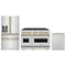ZLINE 3-Piece Appliance Package - 48-Inch Dual Fuel Range, Refrigerator with Water Dispenser, and Dishwasher in Stainless Steel with Gold Accents