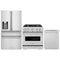 ZLINE 3-Piece Appliance Package - 30-Inch Gas Range, Refrigerator with Water Dispenser, and Dishwasher in Stainless Steel