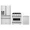 ZLINE 3-Piece Appliance Package - 30-Inch Gas Range, Refrigerator with Water Dispenser, and Dishwasher in Stainless Steel