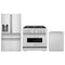 ZLINE 3-Piece Appliance Package - 36-Inch Gas Range, Refrigerator with Water Dispenser, and Dishwasher in Stainless Steel
