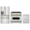 ZLINE 3-Piece Appliance Package - 36-Inch Gas Range, Refrigerator with Water Dispenser, and Dishwasher in Stainless Steel with Gold Accents