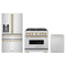 ZLINE 3-Piece Appliance Package - 36-Inch Gas Range, Refrigerator with Water Dispenser, and Dishwasher in Stainless Steel with Gold Accents