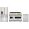 ZLINE 3-Piece Appliance Package - 48-Inch Gas Range, Refrigerator with Water Dispenser, and Dishwasher in Stainless Steel with Champagne Bronze Accents