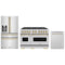 ZLINE 3-Piece Appliance Package - 48-Inch Gas Range, Refrigerator with Water Dispenser, and Dishwasher in Stainless Steel with Champagne Bronze Accents