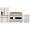 ZLINE 3-Piece Appliance Package - 48-Inch Gas Range, Refrigerator with Water Dispenser, and Dishwasher in Stainless Steel with Gold Accents